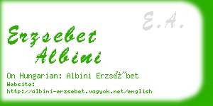 erzsebet albini business card